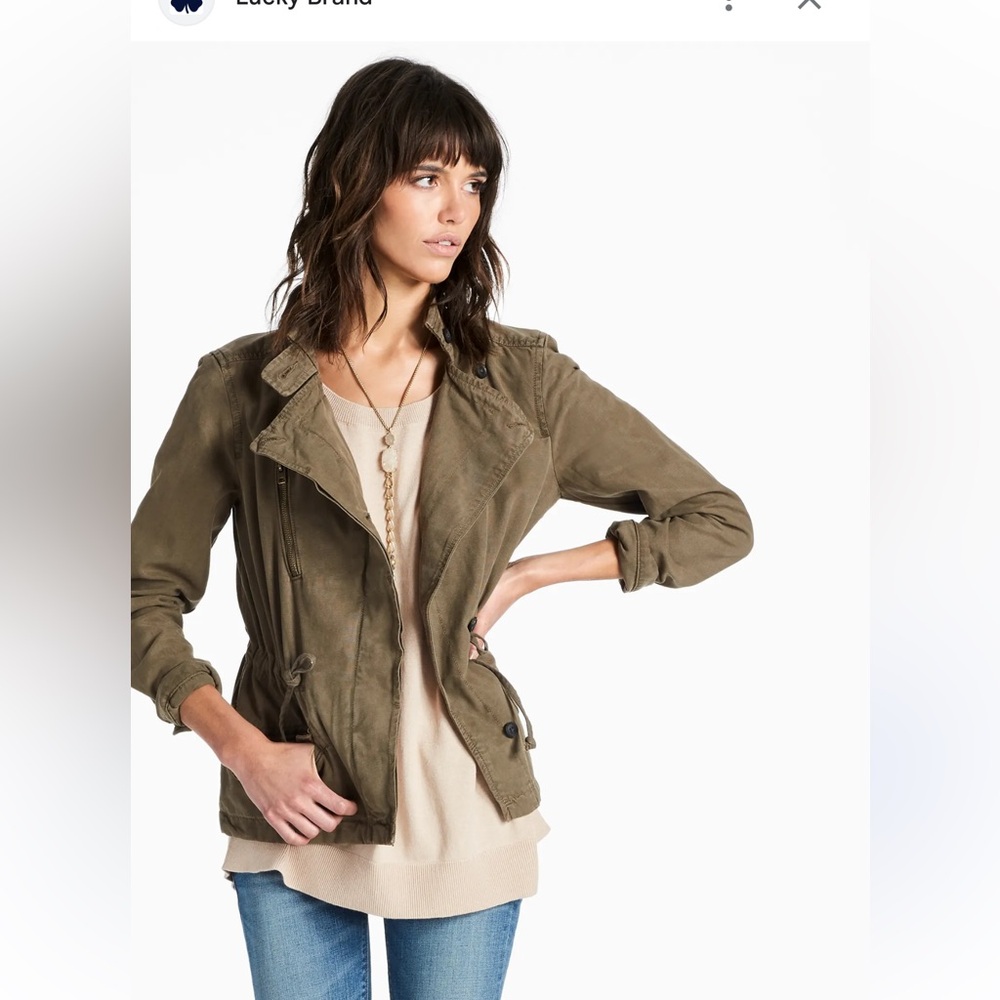 LUCKY BRAND  asymmetrical military jacket